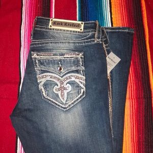 New Rock revival bootcut jeans with rhinestones